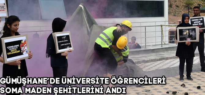 GÜMÜŞHANE’DE ÜNİVERSİTE ÖĞRENCİLERİ SOMA MADEN ŞEHİTLERİNİ ANDI