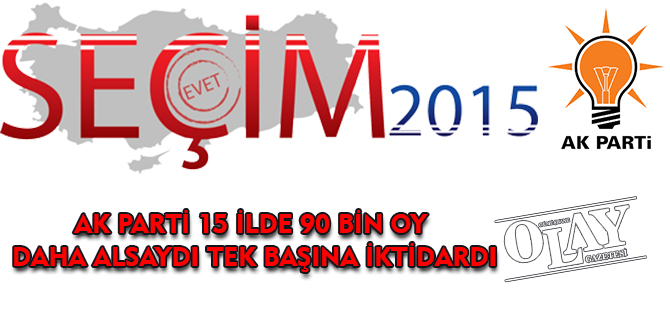 AK PARTİ 15 İLDE 90 BİN OY DAHA ALSAYDI TEK BAŞINA İKTİDARDI