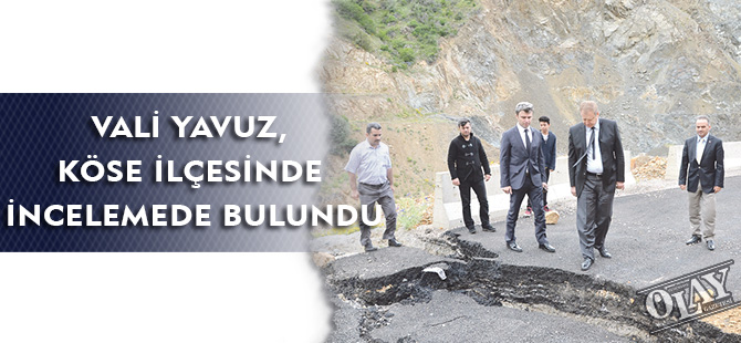 VALİ YAVUZ, KÖSE İLÇESİNDE İNCELEMEDE BULUNDU