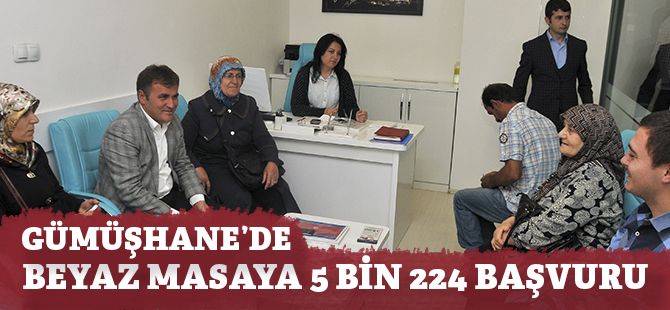 GÜMÜŞHANE’DE BEYAZ MASAYA 5 BİN 224 BAŞVURU