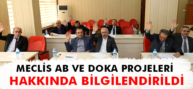 MECLİS AB VE DOKA PROJELERİ HAKKINDA BİLGİLENDİRİLDİ