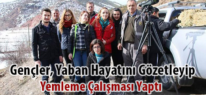 Gençler, Yaban Hayatını Gözetleyip Yemleme Çalışması Yaptı