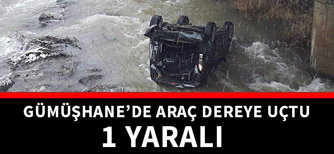 GÜMÜŞHANE’DE ARAÇ DEREYE UÇTU: 1 YARALI