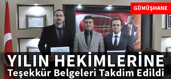 Yılın Hekimlerine Teşekkür Belgeleri Takdim Edildi