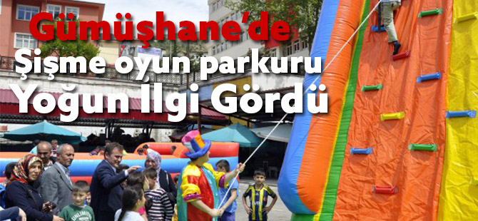 Şişme oyun parkuru yoğun ilgi gördü