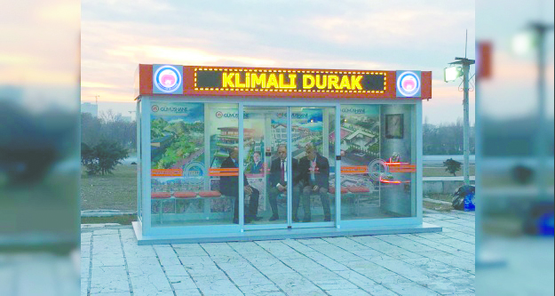 GÜMÜŞHANE BELEDİYESİ ANKARA'YA KLİMALI DURAK KURDU