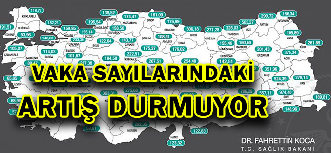 VAKA SAYILARINDAKİ ARTIŞ DURMUYOR