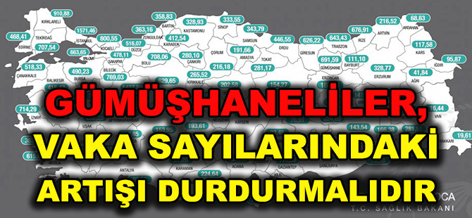 GÜMÜŞHANELİLER, VAKA SAYILARINDAKİ ARTIŞI DURDURMALIDIR