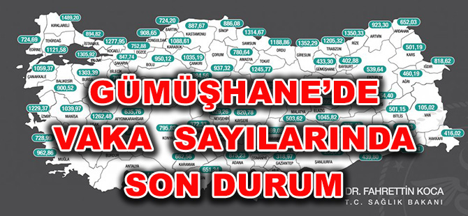 GÜMÜŞHANE’DE  VAKA  SAYILARINDA SON DURUM