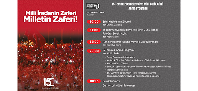 15 TEMMUZ PROGRAMI VE MESAJLARI