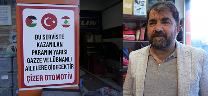 GÜMÜŞHANE’DE OTOMOBİL SERVİSİNİN GELİRİNİN YARISI GAZZE VE LÜBNAN’A GİDİYOR