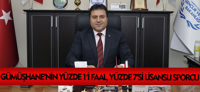 GÜMÜŞHANE’NİN YÜZDE 1’İ FAAL, YÜZDE 7’Sİ LİSANSLI SPORCU