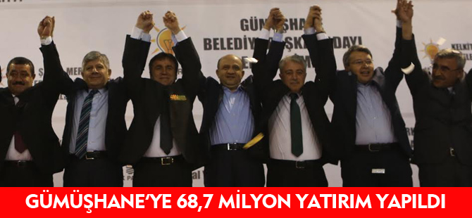 GÜMÜŞHANE'YE 68,7 MİLYON YATIRIM