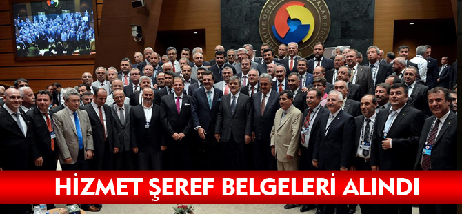 HİZMET ŞEREF BELGELERİNİ ALDILAR