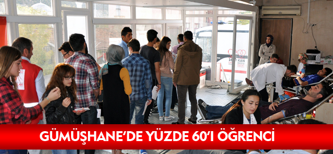 GÜMÜŞHANE’DE KAN BAĞIŞLAYANLARIN YÜZDE 60’I ÖĞRENCİ