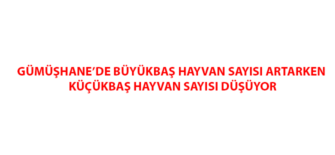 GÜMÜŞHANE’DE BÜYÜKBAŞ HAYVAN SAYISI ARTARKEN, KÜÇÜKBAŞ HAYVAN SAYISI DÜŞÜYOR