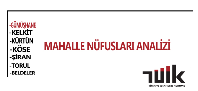 GÜMÜŞHANE'NİN MAHALLE NÜFUSLARI ANALİZİ