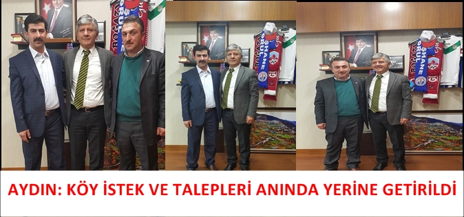 AYDIN: KÖY İSTEK VE TALEPLERİ ANINDA YERİNE GETİRİLDİ