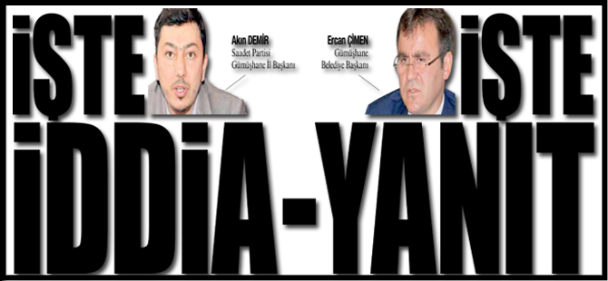 İŞTE İDDİA İŞTE YANIT