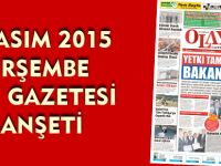 05 KASIM 2015  PERŞEMBE OLAY GAZETESİ  MANŞETİ