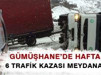 GÜMÜŞHANE’DE HAFTA SONU 6 TRAFİK KAZASI MEYDANA GELDİ