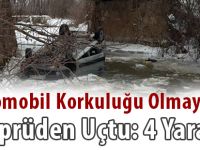 Otomobil Korkuluğu Olmayan Köprüden Uçtu: 4 Yaralı