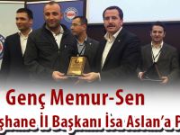 Genç Memur-Sen Gümüşhane İl Başkanı İsa Aslan’a Plaket