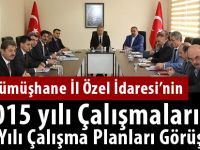 Gümüşhane İl Özel İdaresi’nin 2015 yılı Çalışmaları ve 2016 Yılı Çalışma Planları Görüşüldü