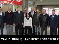 VALİ YÜCEL YAVUZ, GÜMÜŞHANE KENT KONSEYİ’Nİ ZİYARET ETTİ