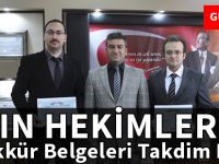 Yılın Hekimlerine Teşekkür Belgeleri Takdim Edildi