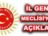 İL GENEL MECLİSİ’NDEN AÇIKLAMA