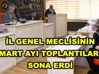 İL GENEL MECLİSİNİN MART AYI TOPLANTILARI SONA ERDİ