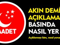 AKIN DEMİR'İN AÇIKLAMASI BASINDA NASIL YER ALDI