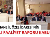 GÜMÜŞHANE İL ÖZEL İDARESİ’NİN 2014 YILI FAALİYET RAPORU KABUL EDİLDİ