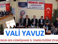 VALİ YÜCEL YAVUZ MEMUR-SEN GÜMÜŞHANE İL TEMSİLCİLİĞİNİ ZİYARET ETTİ